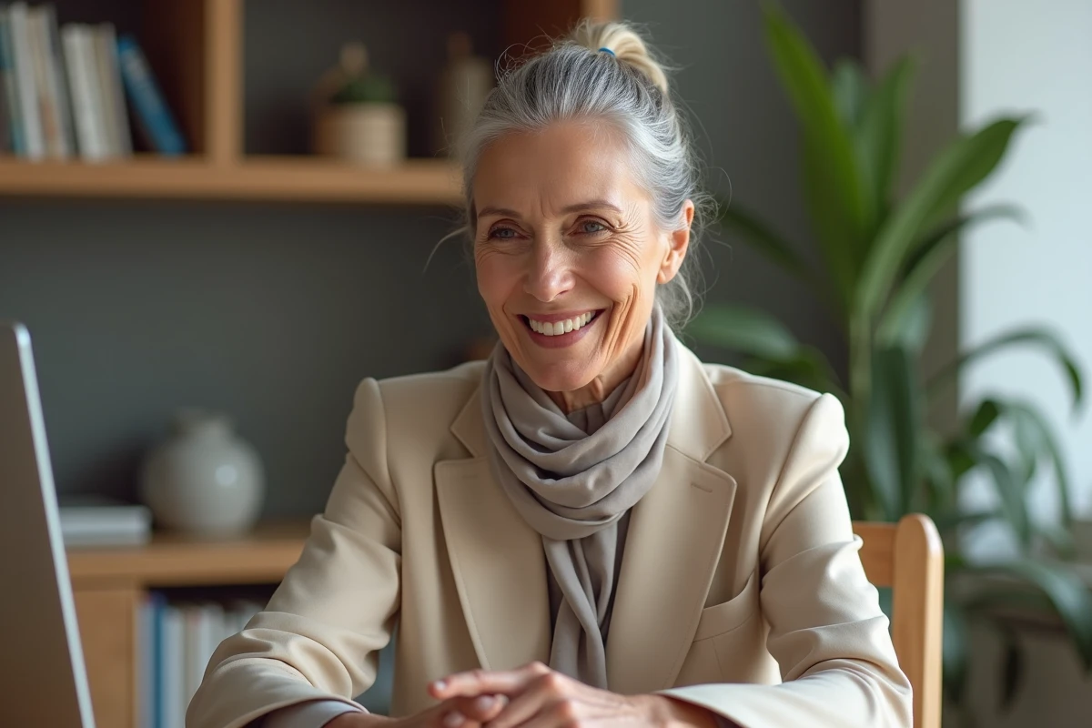 Consultante femme en visioconference dans son bureau
