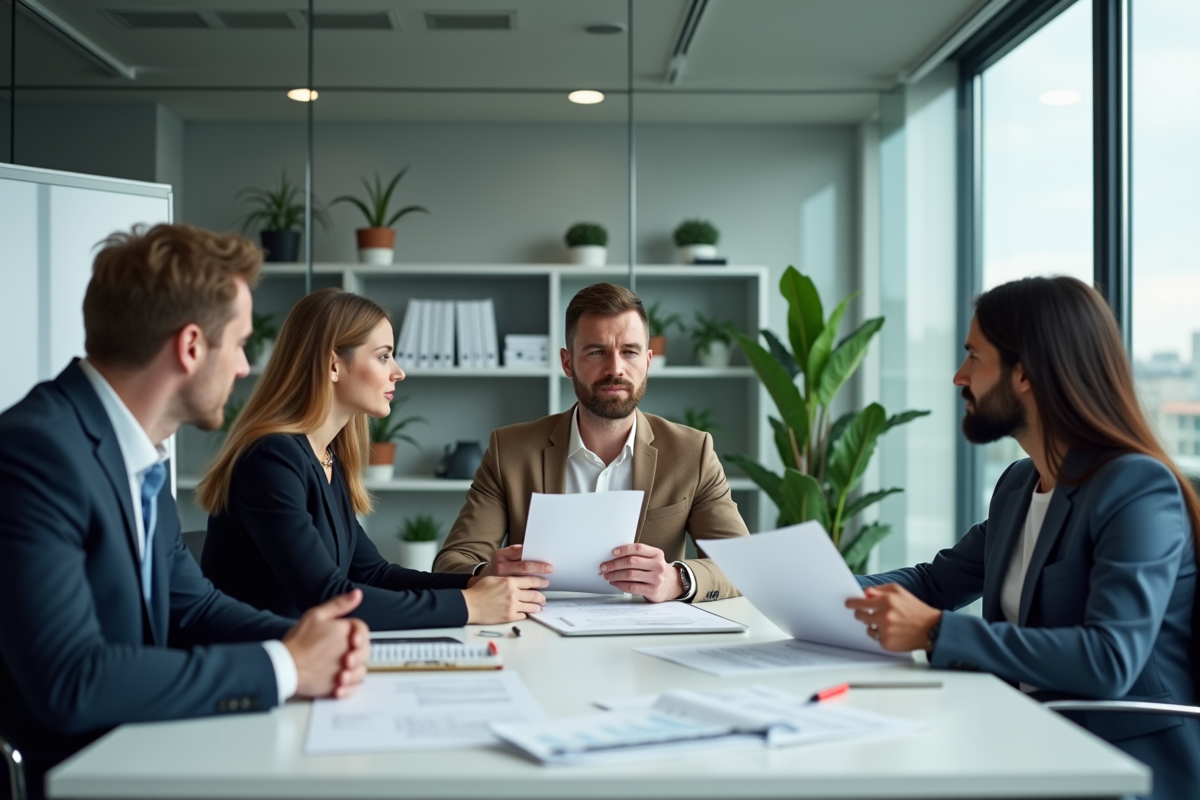 Groupe de collègues collaborant autour d