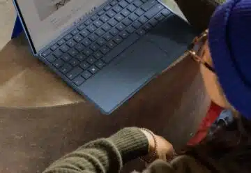a person using a laptop