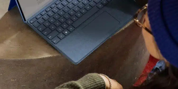 a person using a laptop